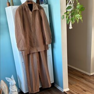 Pronti Collection by Phita Jacket Seude Trim sz XXL and Pants sz 42x32 Set euc